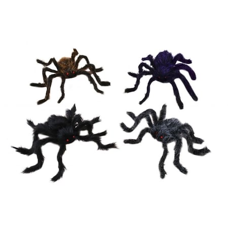 Fun World Fun World 11 in. Hairy Spider Halloween Decor 9897ACE
